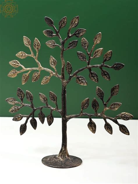 11" Brass Tree of Life | Table Decor | Handmade | Exotic India Art