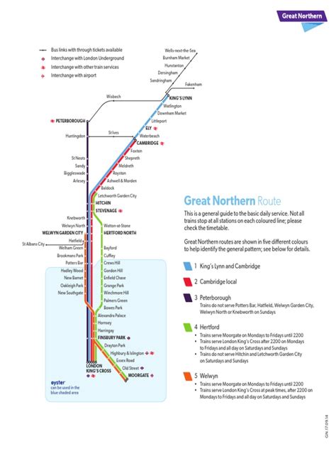 Great Northern Route Map | Rail Transport | Public Transport