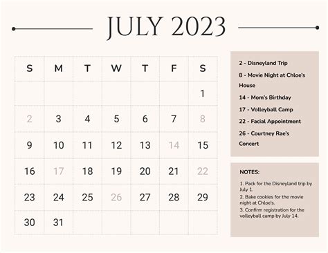 July 2023 Calendar Word - Get Calender 2023 Update