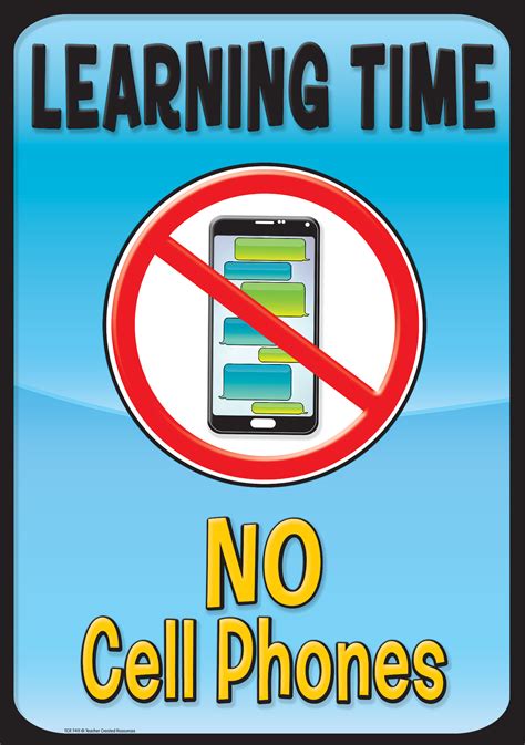 Learning Time, No Cell Phones Positive Poster - TCR7411 | Teacher ...