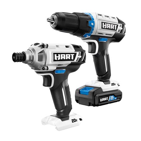 HART 20-Volt Cordless 2-Piece 1/2-inch Drill and Impact Driver Combo ...