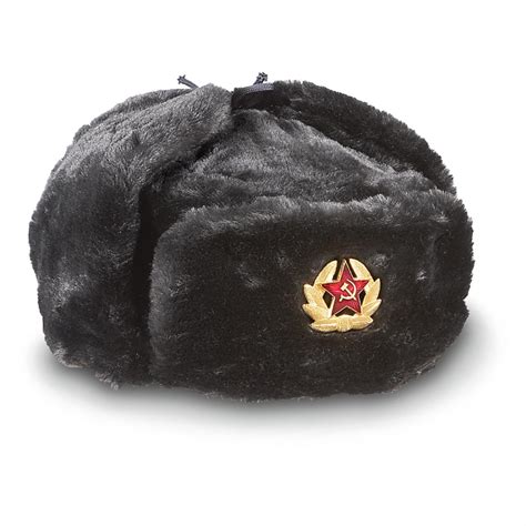 New Russian Ushanka Military Surplus with Badge - 165736, Hats & Caps ...