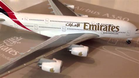 Herpa Emirates Airbus A380 1/500 Model UNBOXING - YouTube