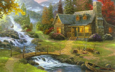 Art Wallpaper Set 1 (Thomas Kinkade Paintings) « Awesome Wallpapers