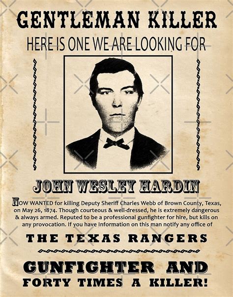 "John Wesley Hardin Wanted Poster" by kayve | Redbubble