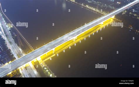 Aerial view bridge Stock Photo - Alamy