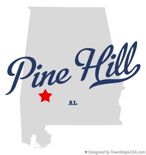 Map of Pine Hill, AL, Alabama