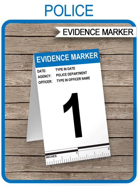 Police Evidence Markers Template | Printable Birthday Party Decorations