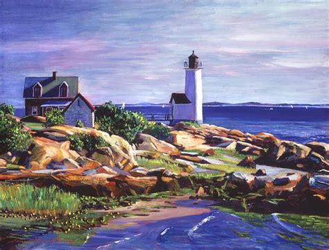 Maine Lighthouse by David Lloyd Glover | Maine lighthouses, Lighthouse, Art