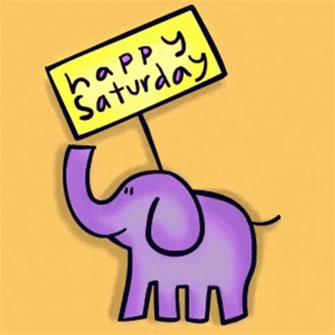 Happy Saturday Animated Purple Elephant GIF | GIFDB.com