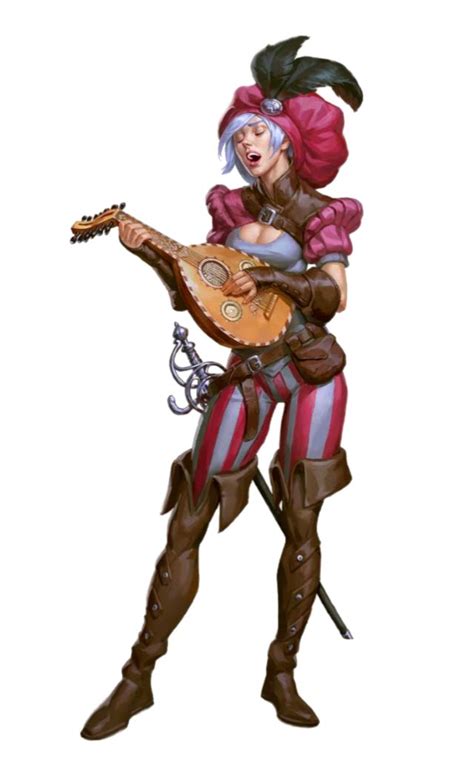 Female Human Bard Troubadour - Pathfinder 2E PFRPG DND D&D 3.5 5E d20 ...