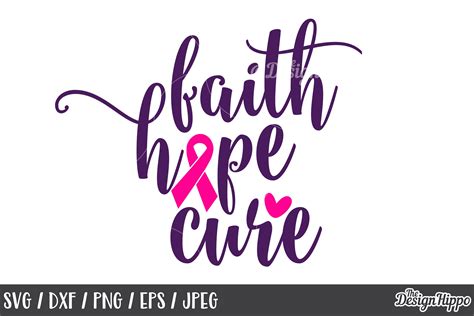 Breast Cancer Ribbon Awareness Fight Hope Faith PNG SVG Digital Cut ...