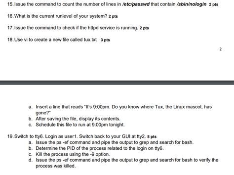 Solved 15. Issue the command to count the number of lines in | Chegg.com