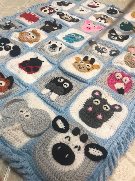 Love this crochet animal blanket I made! | Crochet handbags patterns ...