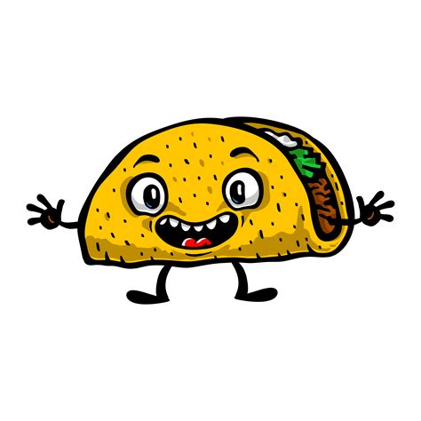 Cute Funny Cartoon Taco vector illustration 553058 Vector Art at Vecteezy