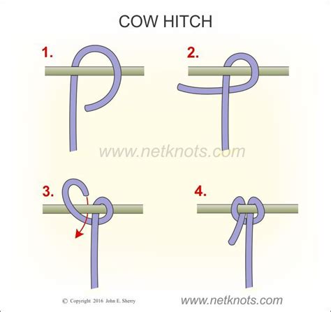 Cow Hitch - How to tie a Cow Hitch | Survival knots, Rope knots, Knots