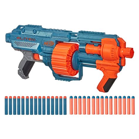 NERF Elite 2.0 Shockwave RD-15 Blaster w/30 NERF Darts & 15-Dart ...