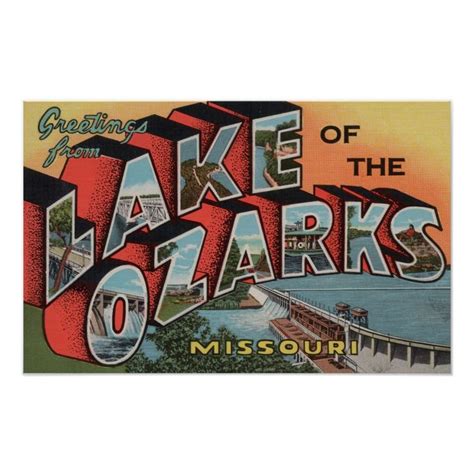 Missouri - Lake of the Ozarks Poster | Zazzle | Ozarks missouri, Ozarks ...