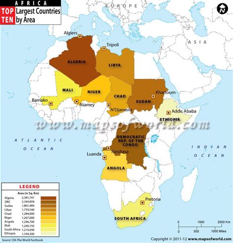 Top Ten Largest African Countries by Area | Africa, Largest countries ...