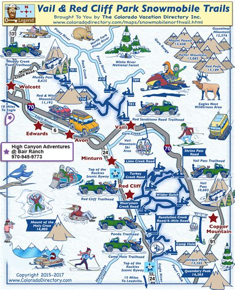 Vail & Red Cliff Park Snowmobile Trails Map | Colorado Vacation Directory