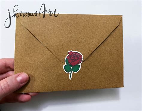 Envelope stickers Rose Sticker 1.5 inch sticker Envelope | Etsy