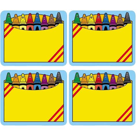 Crayon Box Name Tags by Carson Dellosa 40-Count Package