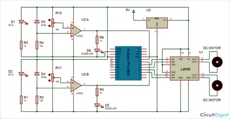 Arduino Line Follower Robot Code and Circuit Diagram