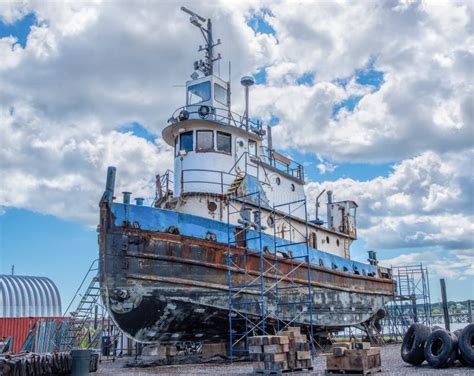 Tugboat Restoration stock image. Image of antique, harbor - 332645439