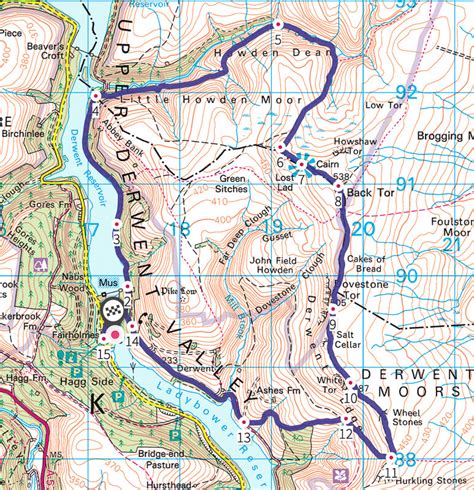 Ladybower Reservoir Walk Map