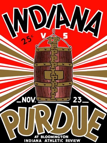 Purdue vs Indiana Poster 1935 Football Poster