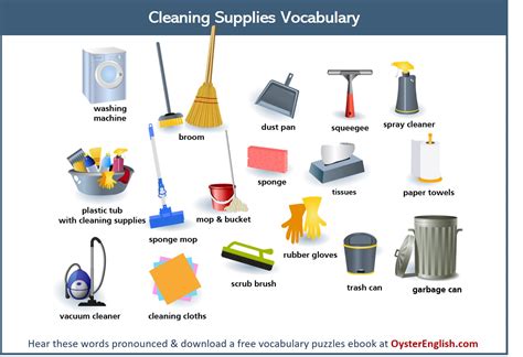 Cleaning Supplies Vocabulary