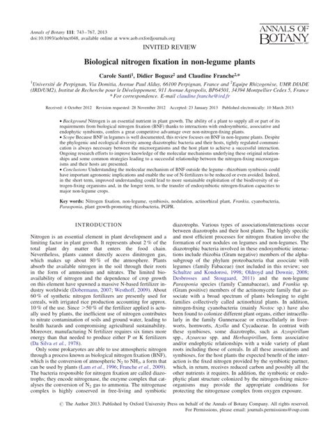 (PDF) Biological nitrogen fixation in non-legume plants