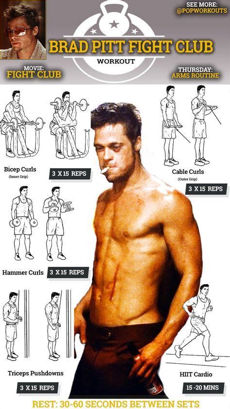 Brad Pitt Fight Club Workout Arms Routine Fitness Workouts, Pop ...