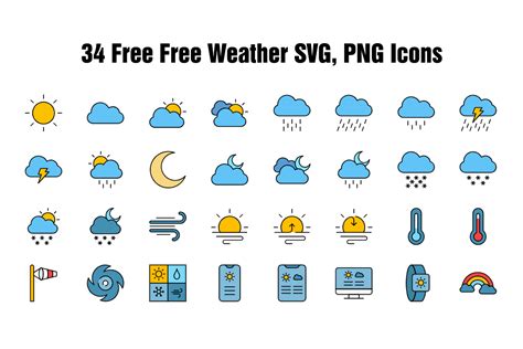 34 Weather Icon Pack – Free Design Resources