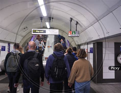 Image of London, Uk - Circa September 2019: Oxford Circus Tube Station ...