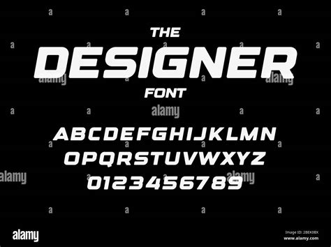 Designer letters and numbers set. Bold italic style alphabet. Font for ...