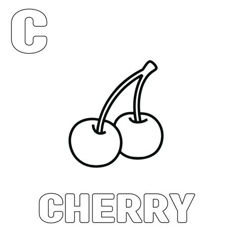 Cherry fruit coloring page. Coloring and learning to recognize the ...