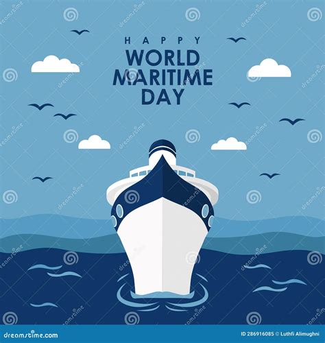 Happy World Maritime Day Poster Template Vector Stock Vector ...