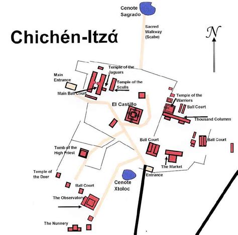 Maya Chichen Itza Map