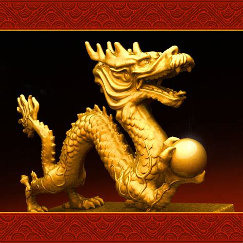 Asian Dragon Statues 3D Models the hankster