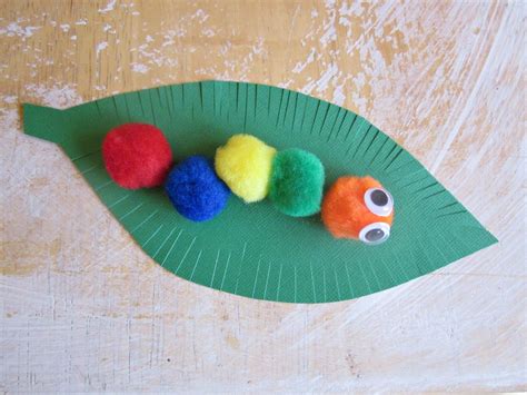 the red kitchen: Pom Pom Caterpillars (free printable pattern ...