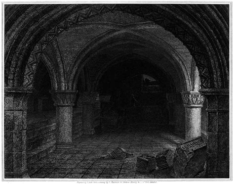 York Cathedral, Crypt under the Altar | Old Book Illustrations