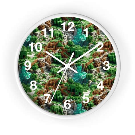 Mine Craft Inspired Wall Clock Pixel Art Game Decor for - Etsy