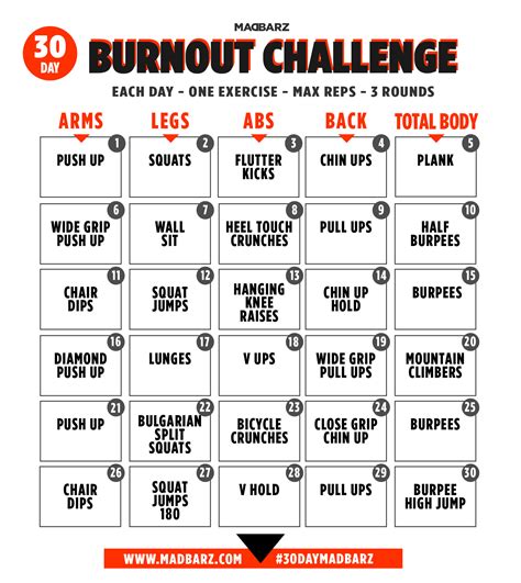 30 day bodyweight home workout challenge