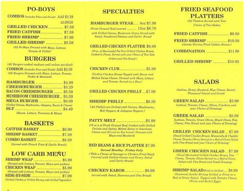 Menu at Goodwood Grill restaurant, Baton Rouge