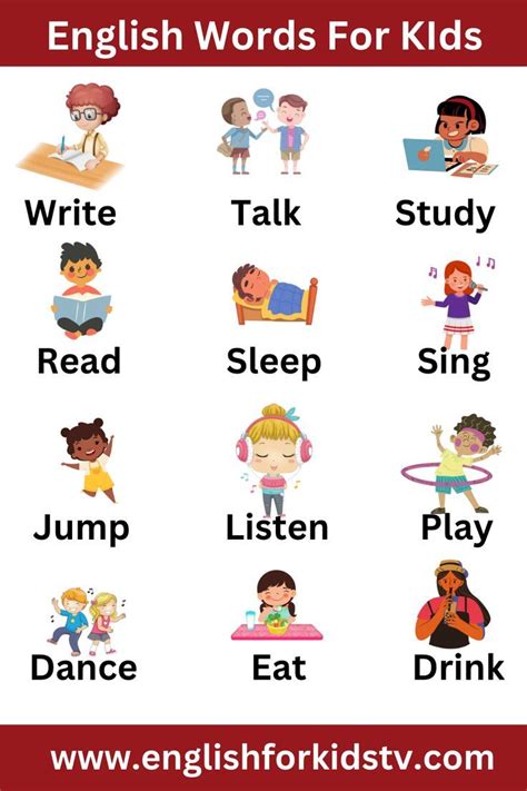 Basic English Words for Kids | Learning english for kids, English ...