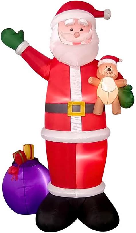 Amazon.com: 10 Ft Lighted Giant Christmas Inflatable Santa Claus with ...