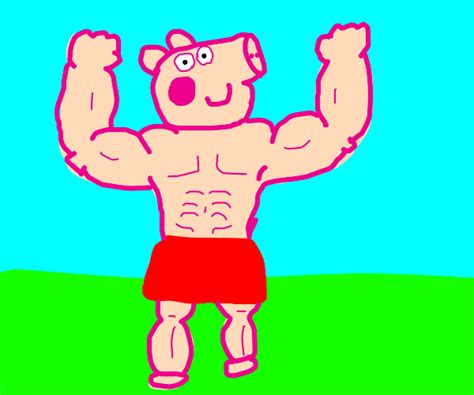 peppa pig on steroids - Drawception