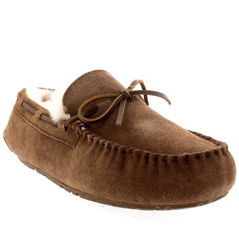 Mens Real Australian Sheepskin Loafer Winter Fur Lined Moccasin ...