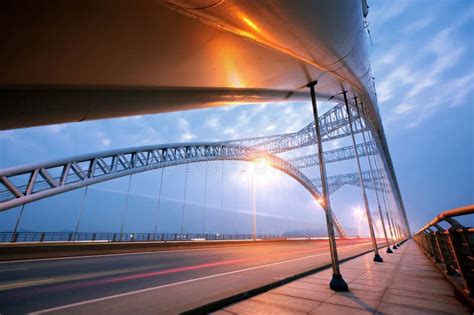 Bridge Night stock photo. Image of lights, steel, barrier - 18549714